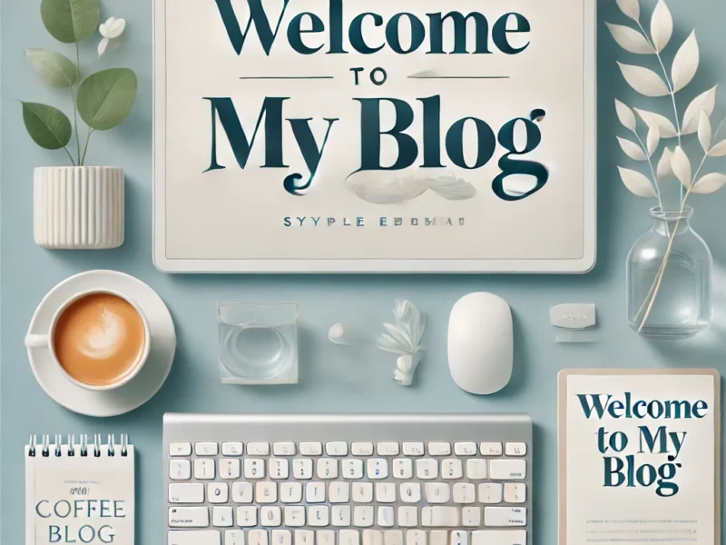 DALL·E 2024 10 05 13.46.03 A welcoming feature image for a personal blog showing a clean modern design with soft colors like light blue and white. The image includes elements
