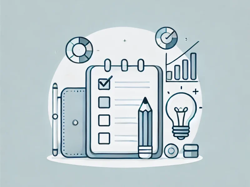 DALL·E 2024 10 12 11.02.12 A simple clean and professional featured image for a blog post about content strategy. The image should have a minimalistic design featuring icons